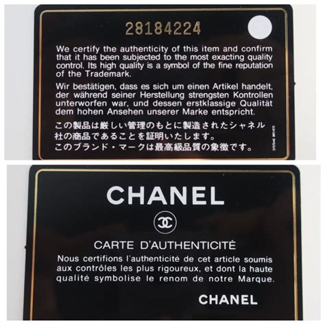 ver tarjeta de autenticidad chanel